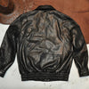 Retro oversized leather flight jacket with dropped shoulder