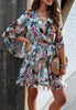 Ruffle Floral Wrap Mini Dress Boho Summer Dress