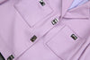 Women Cropped Pink Leather Jacket With Metal Lock