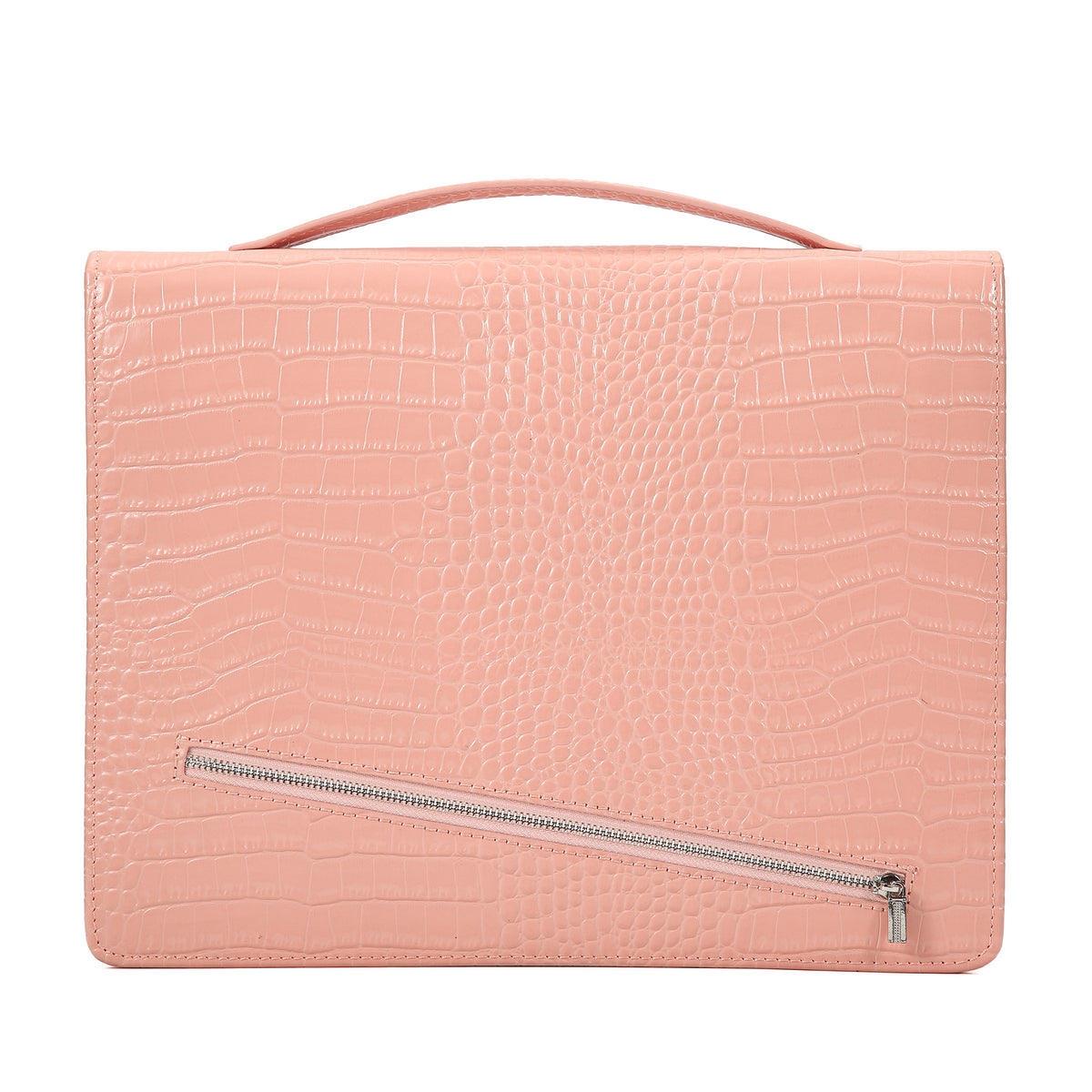 Leather Tablet Organizer for 13-Inch iPad with Crocodile Pattern