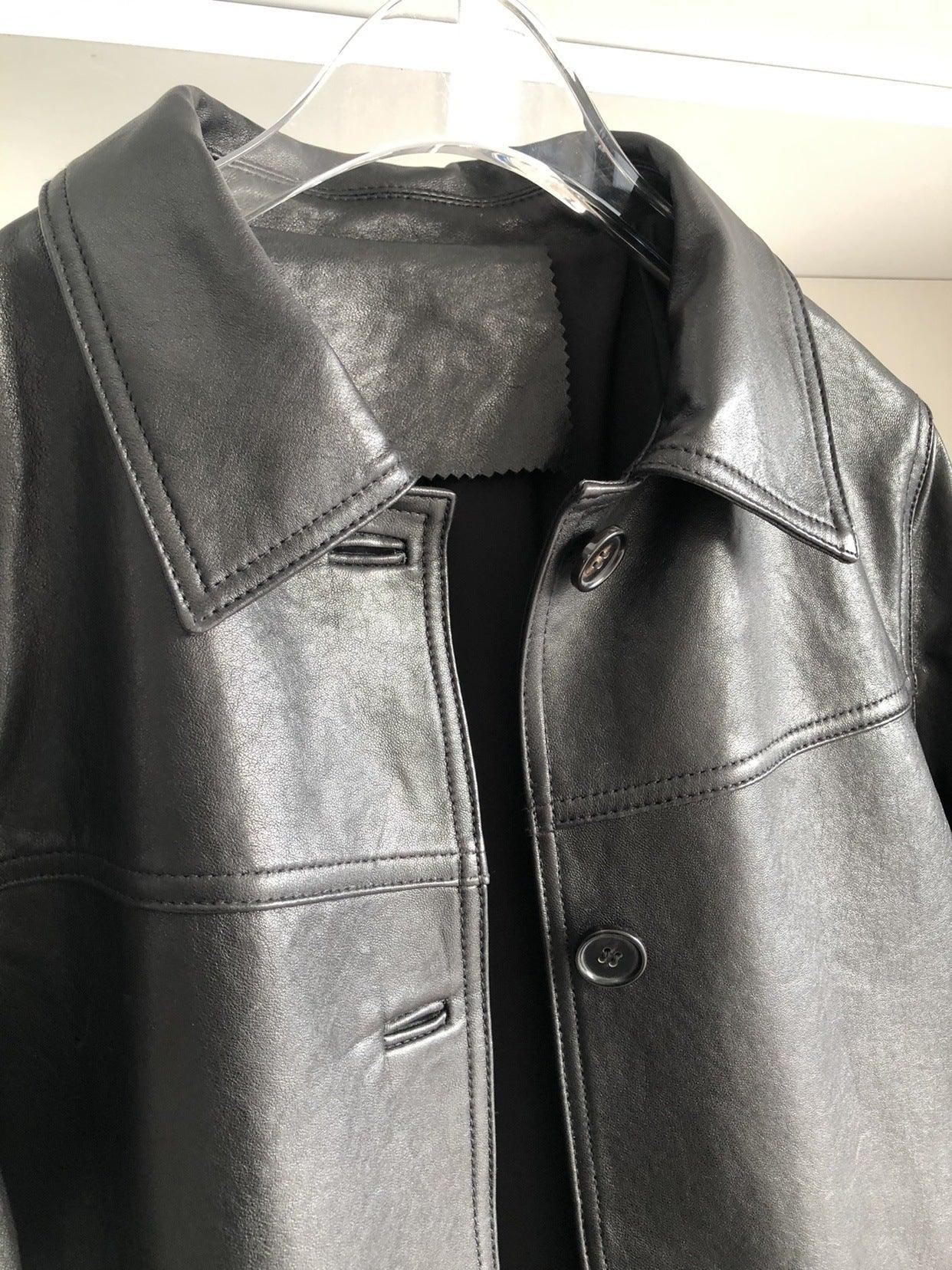 Women Genuine Leather Jacket Oversized Mid-Length Bomber Coat