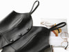 Women Genuine Leather Tube Top Black Bustier with Straps