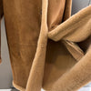 Women Suede Merino Shearling Fur Coat Motorcycle Jacket