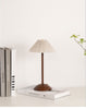 Nordic Pleated Table Lamp Rechargeable LED Wooden Base Bedside Light