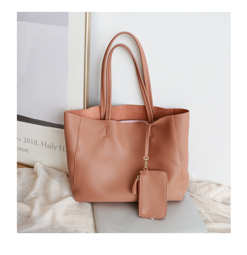 Women Genuine Leather Large Office Tote Bag With Zipper