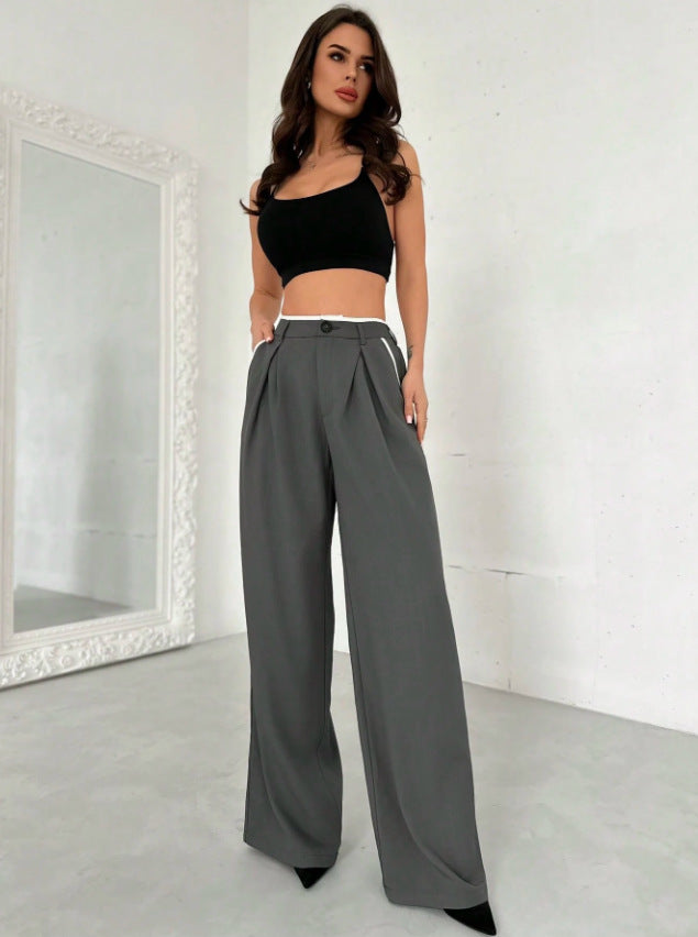 Women Wide Leg Suit Pants