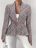 Women’s Houndstooth Peplum Blazer Top