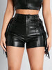 faux leather shorts for women with fringe