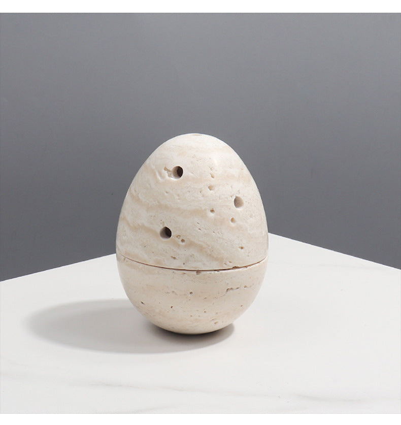 Natural Marble Incense Burner Egg Shape