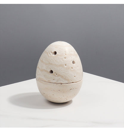 Natural Marble Incense Burner Egg Shape