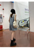 Denim Casual Distressed Overalls Bib Shorts