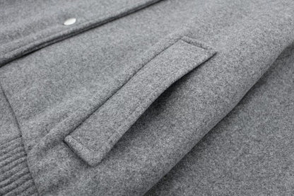 Women Loose Wool Bomber Pilot Jacket