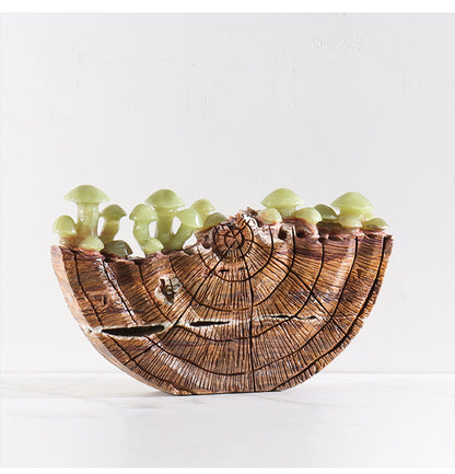 Natural Jadeite Mushroom Marble Ornament