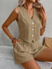 womens 2 piece summer sets vest and shorts