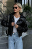 Women’s Faux Leather Jacket PU Leather Coat Zip-Up