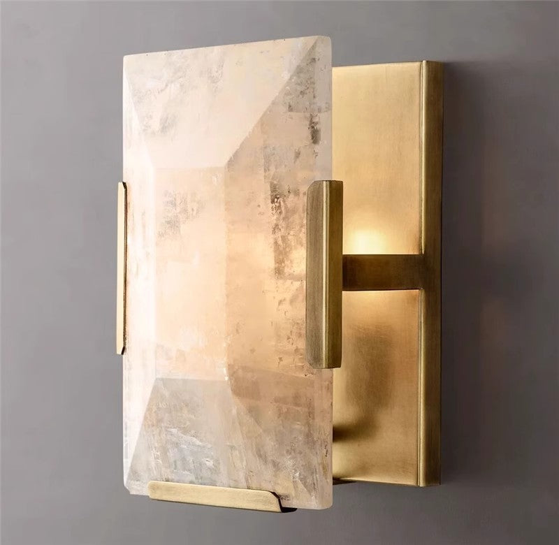 Modern Marble and Copper Wall Lamp Indoor Wall Sconce