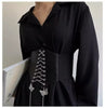 Black Butterfly Chain Faux Leather Elastic Waist Belt