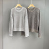 Hollow-Out Sequined 100% Cashmere Knit Sweater for Women