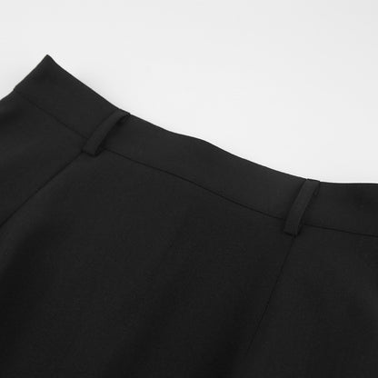 Fabric Midi Skirt with High Slit