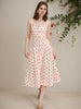 Women’s Sleeveless Polka Dot Summer Dress Midi Sundress Vacation Outfit