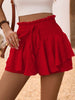 Ruffle Hem Smocked High Waist Skort for Women