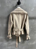 Women Suede Genuine Leather Trench Coat Jacket with Belt