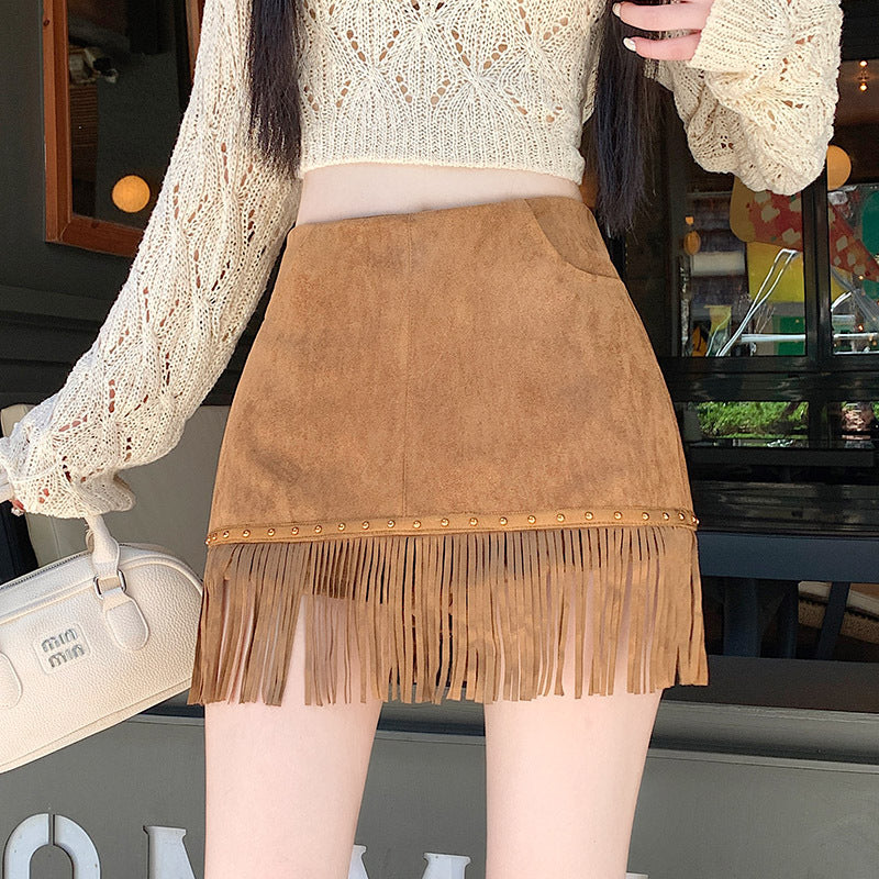 Fringe Mini Skirt Western Boho Rave Festival Style