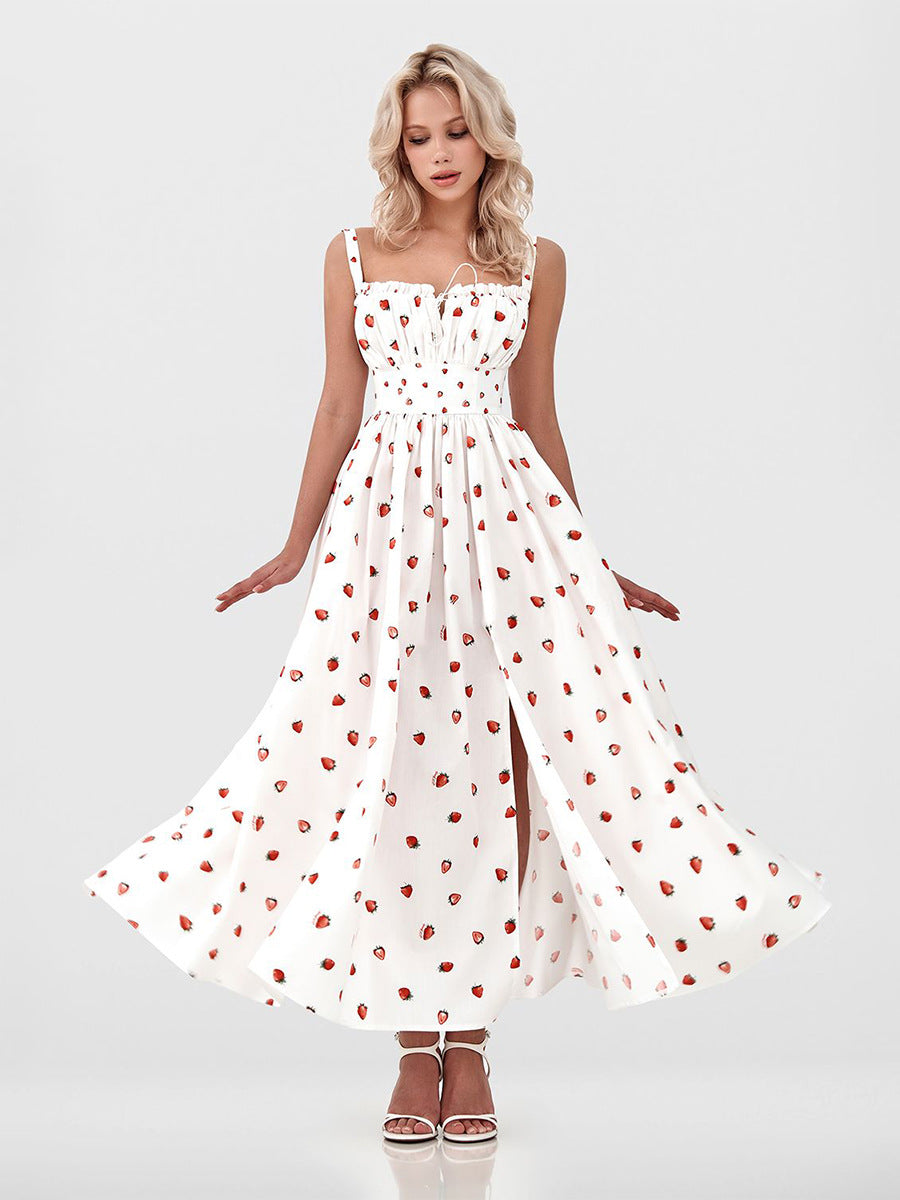 Side Split Maxi Dress Floral Off Shoulder Beach Outfit