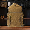 Men genuine cowhide biker leather vest