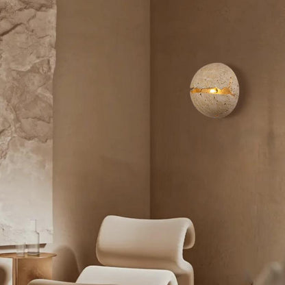 Wabi-Sabi Cave Stone Wall Lamp Nordic Yellow Light Fixture