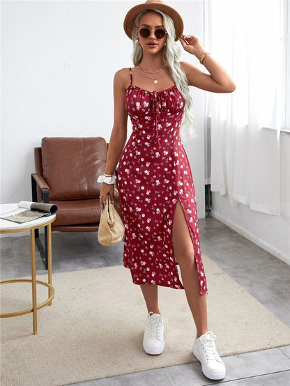 cami maxi dress with slit hem