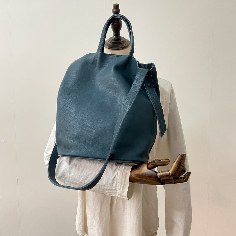 Women Genuine Leather Large Tote Shoulder Bag