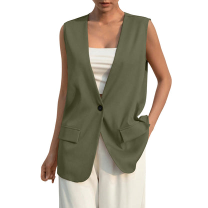 women's oversized v neck vest