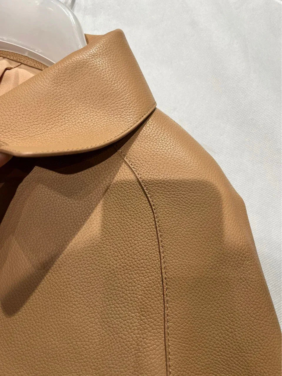 Women Genuine Cropped Leather Bomber Jacket
