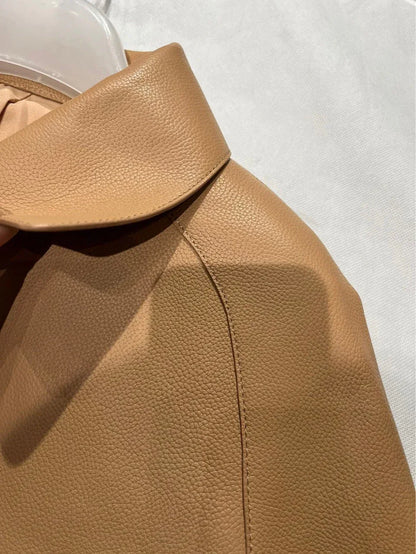 Women Genuine Cropped Leather Bomber Jacket