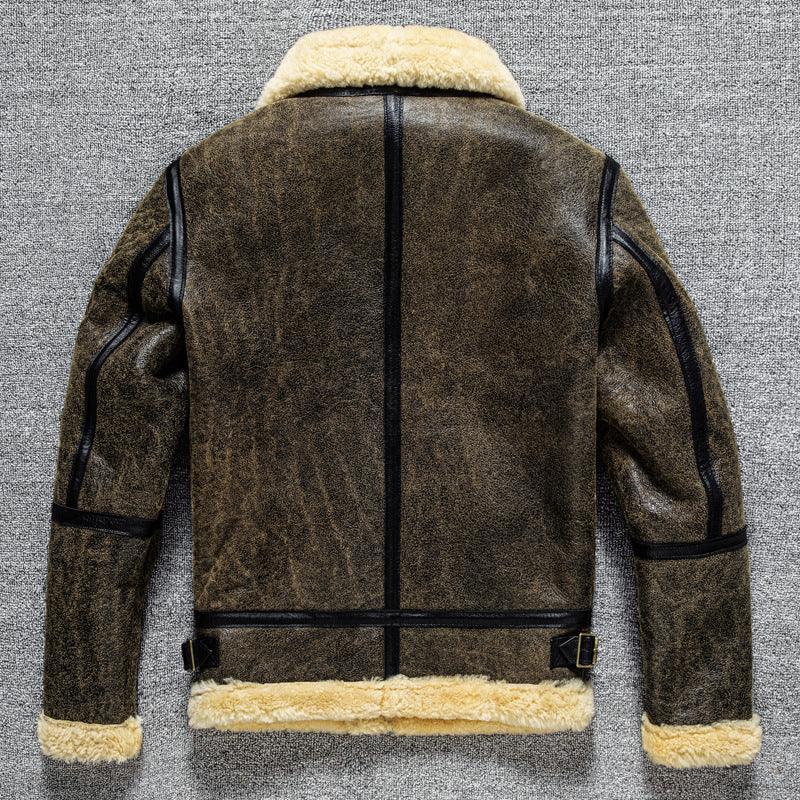 Retro Classic Shearling Leather Jacket Men’s