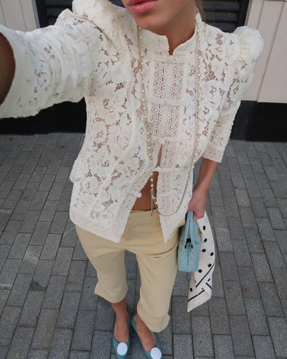 Summer Lace Crochet Slim Fit Blouse for Women