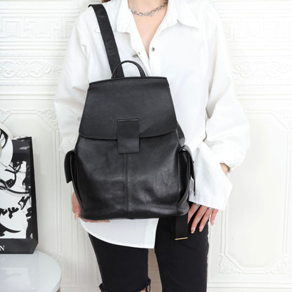 Women Leather Backpack – Large Capacity Cowhide Bag