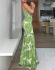Women Long Summer Dress Printed Strapless Maxi