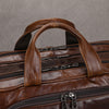 Genuine Leather Office Laptop Bag for Men with Trolley Sleeve