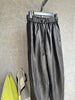 Women Genuine Leather Trousers Elastic Waist Carrot Pants