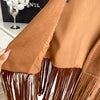 Women’s Bohemian Embroidered Fringe Suede Vest