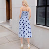 Women Polka Dot Strapless Midi Dress Summer