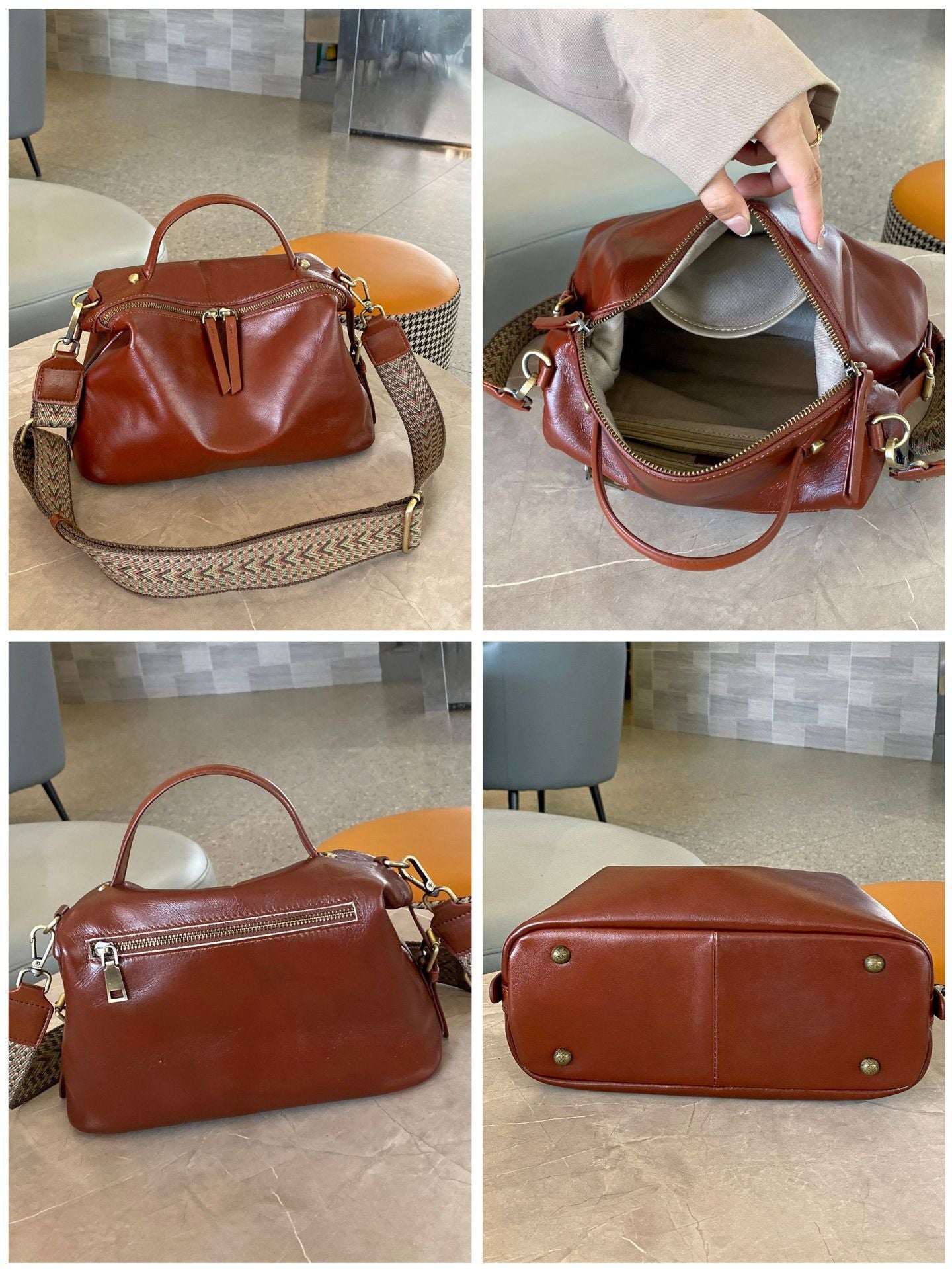 Women Leather Dumpling Crossbody Bag