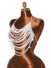 Women’s Pearl Body Chain Top with Layered Beads