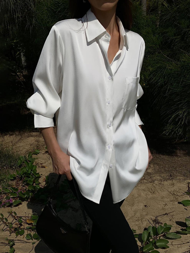 formal long sleeves womens work tops