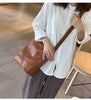 Soft Leather Shoulder Crossbody Bucket Bag