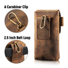 Men’s Leather Waist Bag with Magnetic Phone Pouch and Zipper Pocket