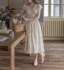 cotton midi dress v neck embroidered summer