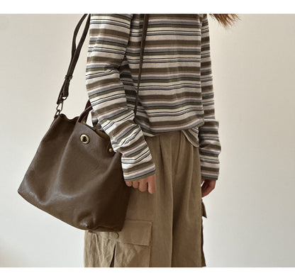 Real Leather Crossbody Office Purse with Strap